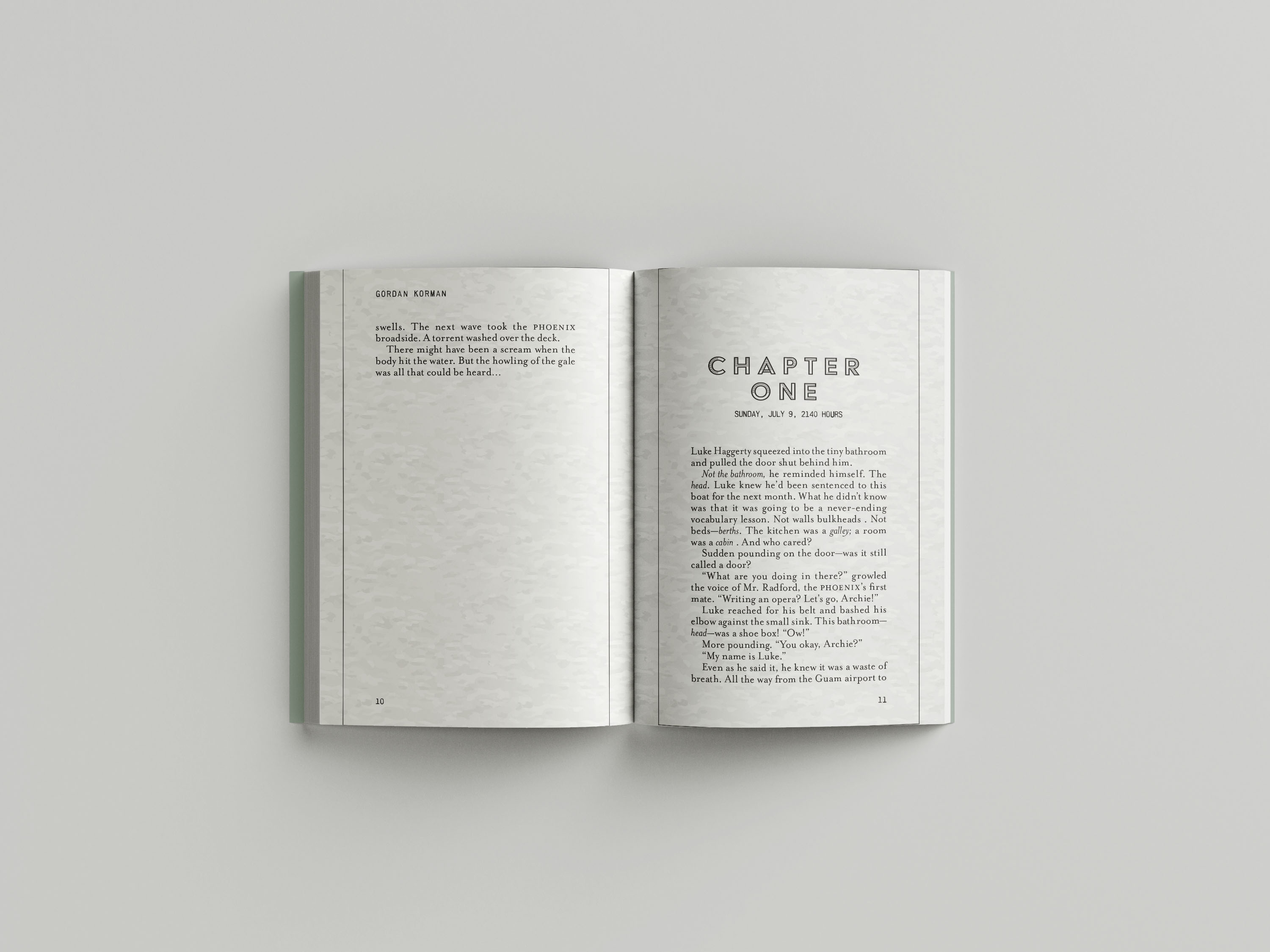 interior spread of island book